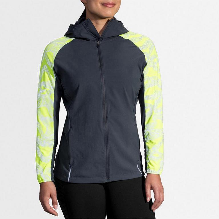 Brooks Nightlife NZ - Women's Running Jackets - Grey (36189-XYEM)